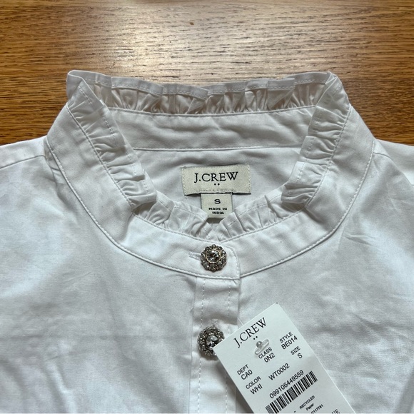 J. Crew Tops - ⭐️ NWT J. Crew Ruffleneck Long Sleeved Button Down Tailored size SMALL